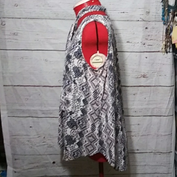 Sami & Jo Geometric Neck Tie Blouse Sz L - Picture 5 of 8